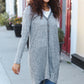 Spread Joy Grey Brushed Knit Crochet Button Down Duster Cardigan