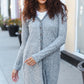 Spread Joy Grey Brushed Knit Crochet Button Down Duster Cardigan