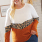 Rust Leopard Waffle Chevron Brushed Hacci Knit Top