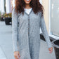 Spread Joy Grey Brushed Knit Crochet Button Down Duster Cardigan