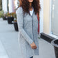 Spread Joy Grey Brushed Knit Crochet Button Down Duster Cardigan