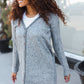 Spread Joy Grey Brushed Knit Crochet Button Down Duster Cardigan