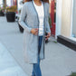 Spread Joy Grey Brushed Knit Crochet Button Down Duster Cardigan