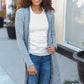 Spread Joy Grey Brushed Knit Crochet Button Down Duster Cardigan