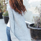 Spread Joy Grey Brushed Knit Crochet Button Down Duster Cardigan