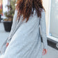 Spread Joy Grey Brushed Knit Crochet Button Down Duster Cardigan