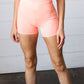 Coral Washed Seamless High Waisted Eyelet Shorts