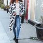 Boldly You Cream Fury Knit Animal Print Open Duster Cardigan