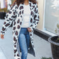 Boldly You Cream Fury Knit Animal Print Open Duster Cardigan