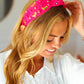 Fuchsia Stone & Gem Cowboy Boot Embellished Top Knot Headband