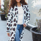 Boldly You Cream Fury Knit Animal Print Open Duster Cardigan