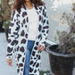 Boldly You Cream Fury Knit Animal Print Open Duster Cardigan