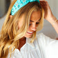 Turquoise Stone & Gem Cowboy Boot Embellished Top Knot Headband