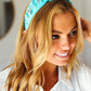 Turquoise Stone & Gem Cowboy Boot Embellished Top Knot Headband