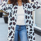 Boldly You Cream Fury Knit Animal Print Open Duster Cardigan