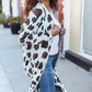 Boldly You Cream Fury Knit Animal Print Open Duster Cardigan