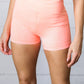 Coral Washed Seamless High Waisted Eyelet Shorts