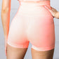 Coral Washed Seamless High Waisted Eyelet Shorts