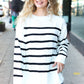 Stand Out Ivory Striped Oversized Knit Sweater