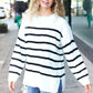 Stand Out Ivory Striped Oversized Knit Sweater