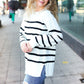 Stand Out Ivory Striped Oversized Knit Sweater