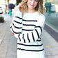 Stand Out Ivory Striped Oversized Knit Sweater