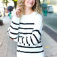 Stand Out Ivory Striped Oversized Knit Sweater