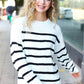 Stand Out Ivory Striped Oversized Knit Sweater