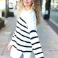 Stand Out Ivory Striped Oversized Knit Sweater