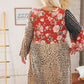 Cheetah Multi-Floral Color Block Surplice Dress