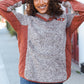 Beautiful You Brown Sherpa Quilted Snap Button Pullover