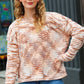 Forget Me Not Cream & Sepia Multicolor Chenille Velvet Sweater