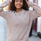 You Got This Marbled Taupe Rib Button Collared Sweater Pullover