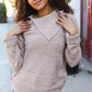 You Got This Marbled Taupe Rib Button Collared Sweater Pullover