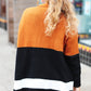 Layer Me Up Rust & Black Color Block Knit Open Cardigan
