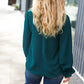 Hello Beautiful Hunter Green Smocked Bubble Sleeve Woven Top