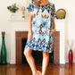 You Got This Blue & Sage Boho V Neck Cuffed Dolman Sleeve Dress