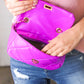 Vivid Lilac Rectangular Quilted Chain Strap Clasp Bag