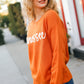 Game Day Orange "Tennessee" Embroidery Pop Up Sweater