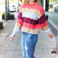 Fall For You Rust Multicolor Stripe Cable Knit Mock Neck Sweater