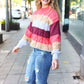 Fall For You Rust Multicolor Stripe Cable Knit Mock Neck Sweater