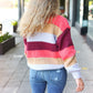 Fall For You Rust Multicolor Stripe Cable Knit Mock Neck Sweater