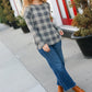 Check It Out Olive Grey Checker Plaid Hacci Pullover