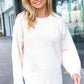 Classic Elegance Ivory Fuzzy Soft Knit Sweater