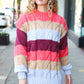 Fall For You Rust Multicolor Stripe Cable Knit Mock Neck Sweater