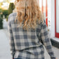 Check It Out Olive Grey Checker Plaid Hacci Pullover