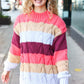 Fall For You Rust Multicolor Stripe Cable Knit Mock Neck Sweater