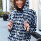 Casual Chic Blue & Black Animal Print Stripe Hoodie