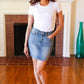 Judy Blue Medium Wash High Rise Tummy Control Denim Skirt