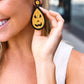 Orange & Black Jack-O-Lantern Teardrop Earrings